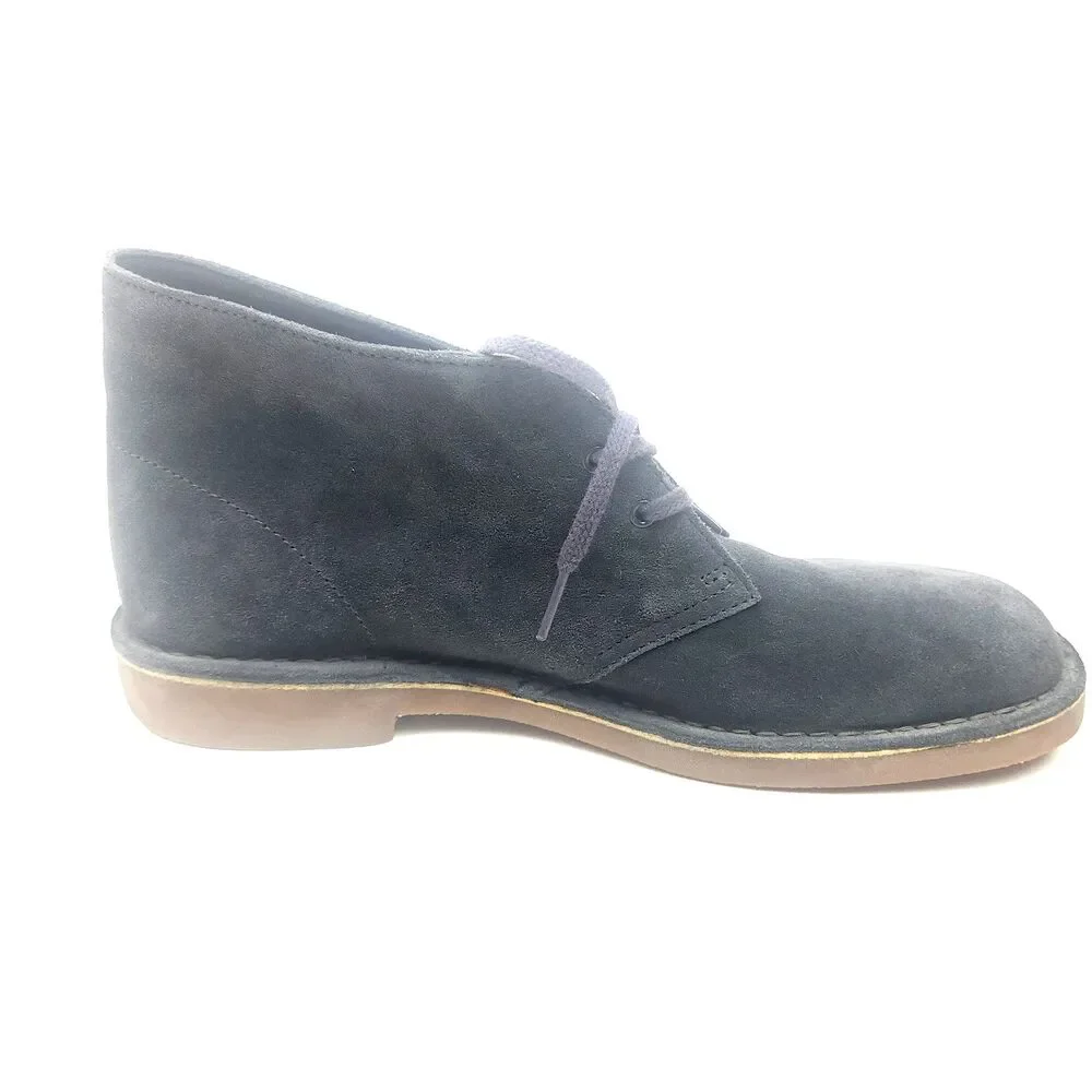 Clarks Men's Size 11 M Blue Gray Suede Desert Boots Lace-Up Chukka Ankle Shoes